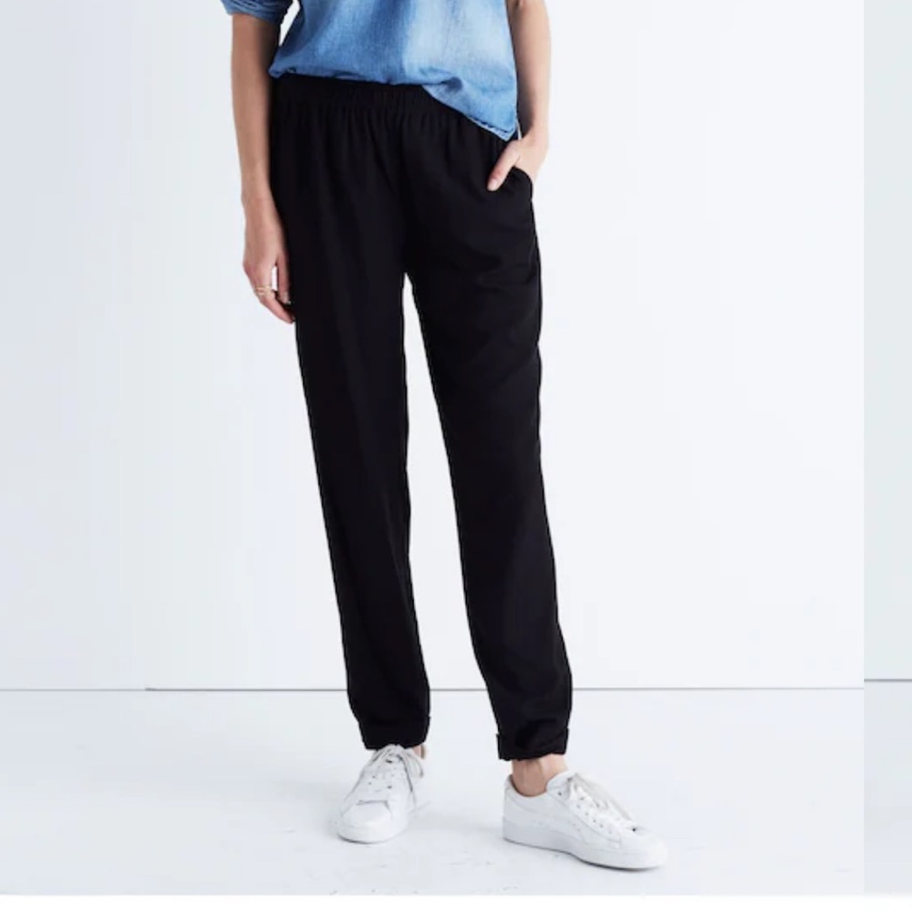 Madewell Black Track Trousers Elastic Waist